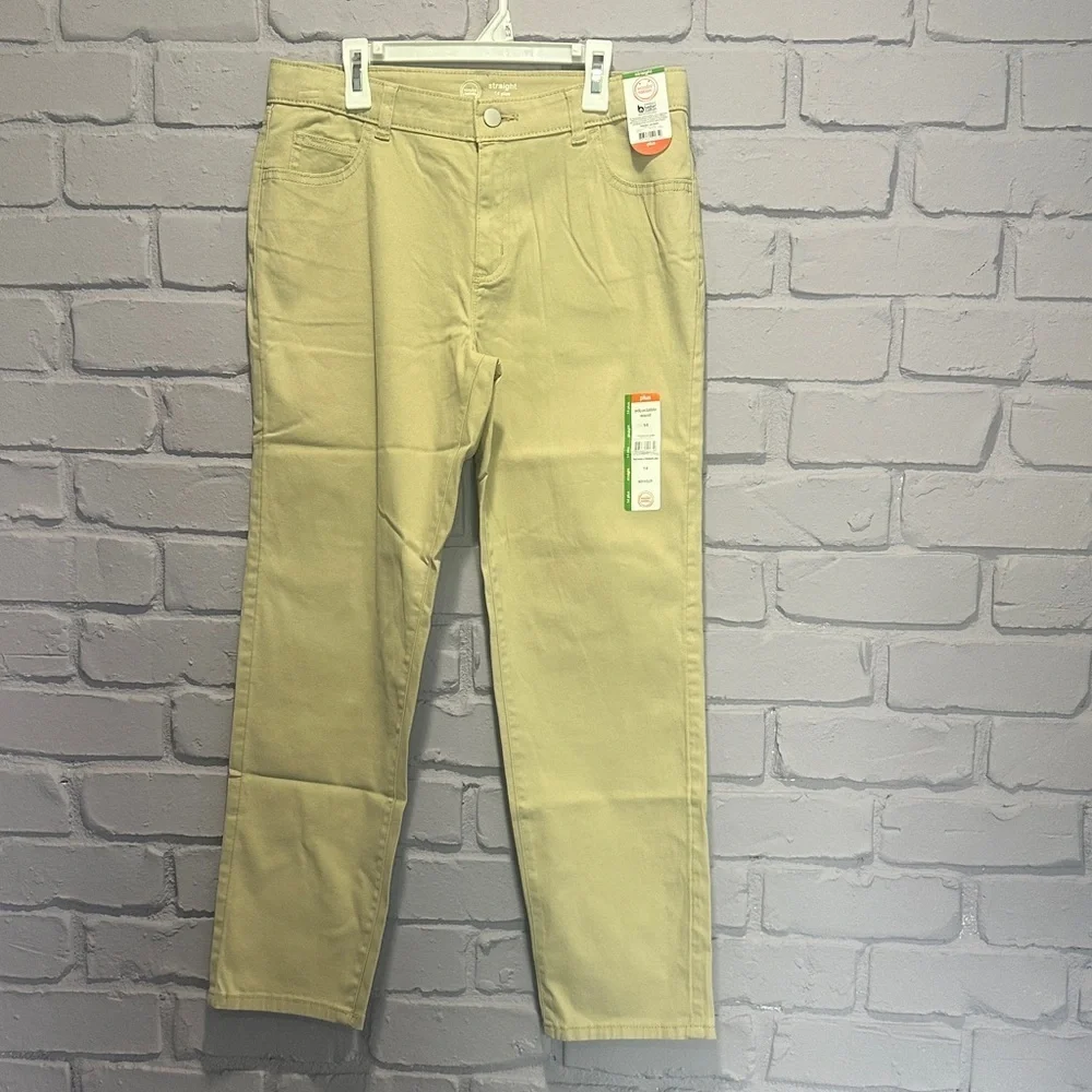 NEW Wonder Nation Beige Straight-Leg Pants size 14 - Picture 1 of 5